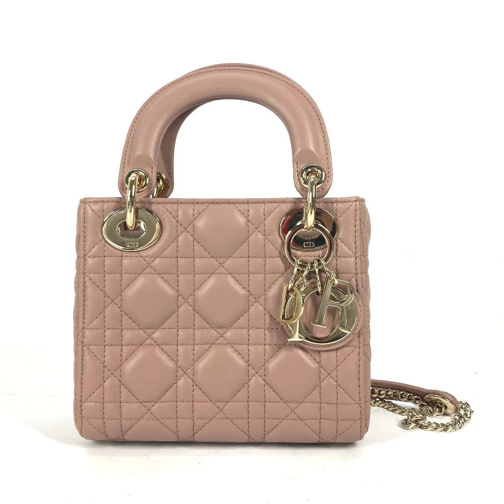 Dior Crossbody Chain Cannage Beige Handbag Lady Lambskin Pink Bag Shoulder